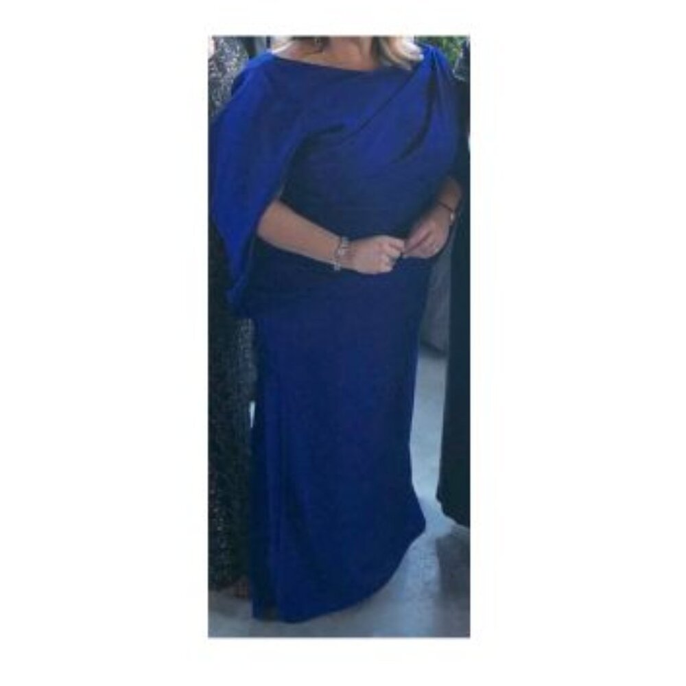 Stunning Draped Royal Blue Ball Gown